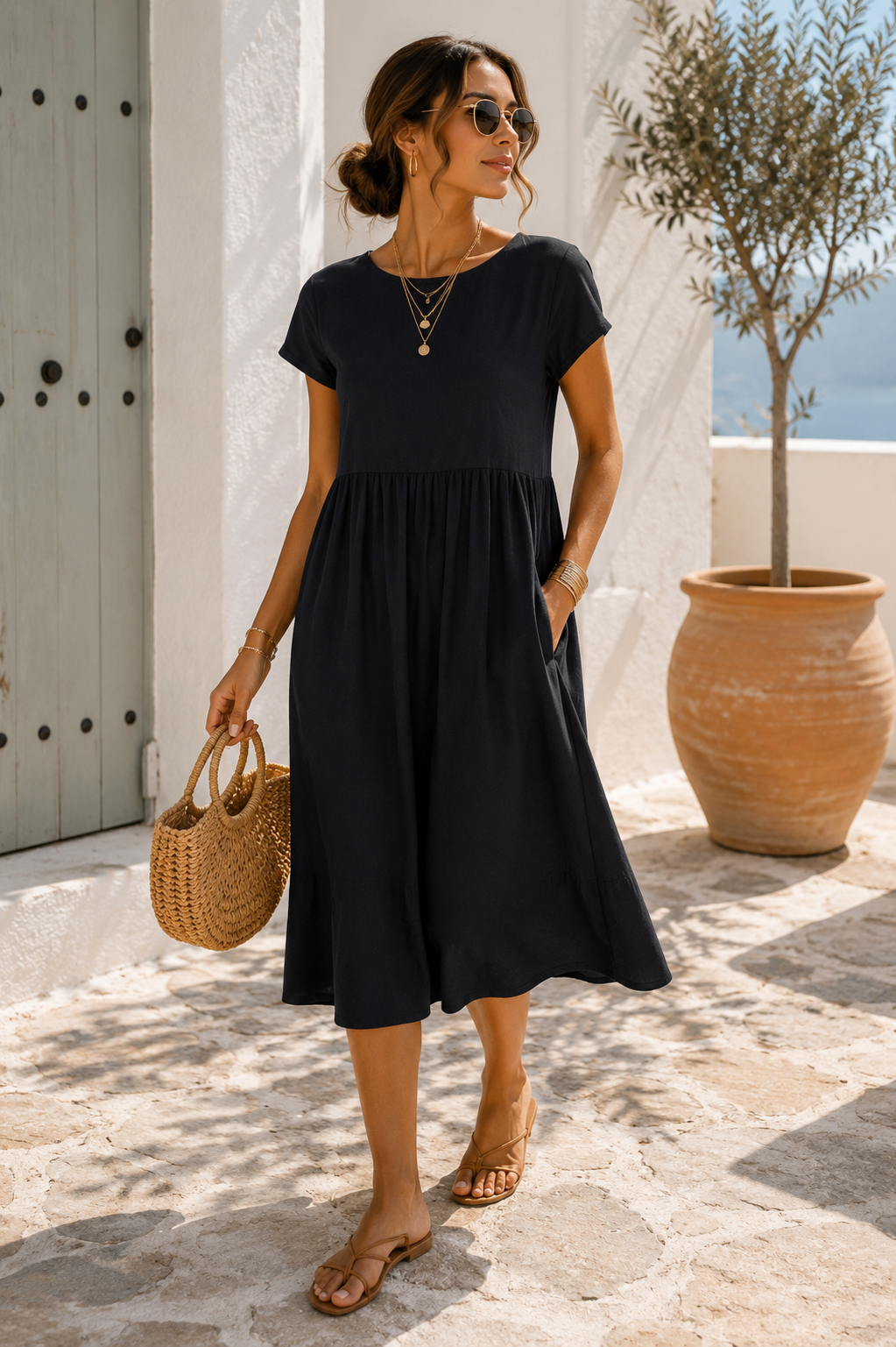 Everyday Breeze Pocket Midi Dress