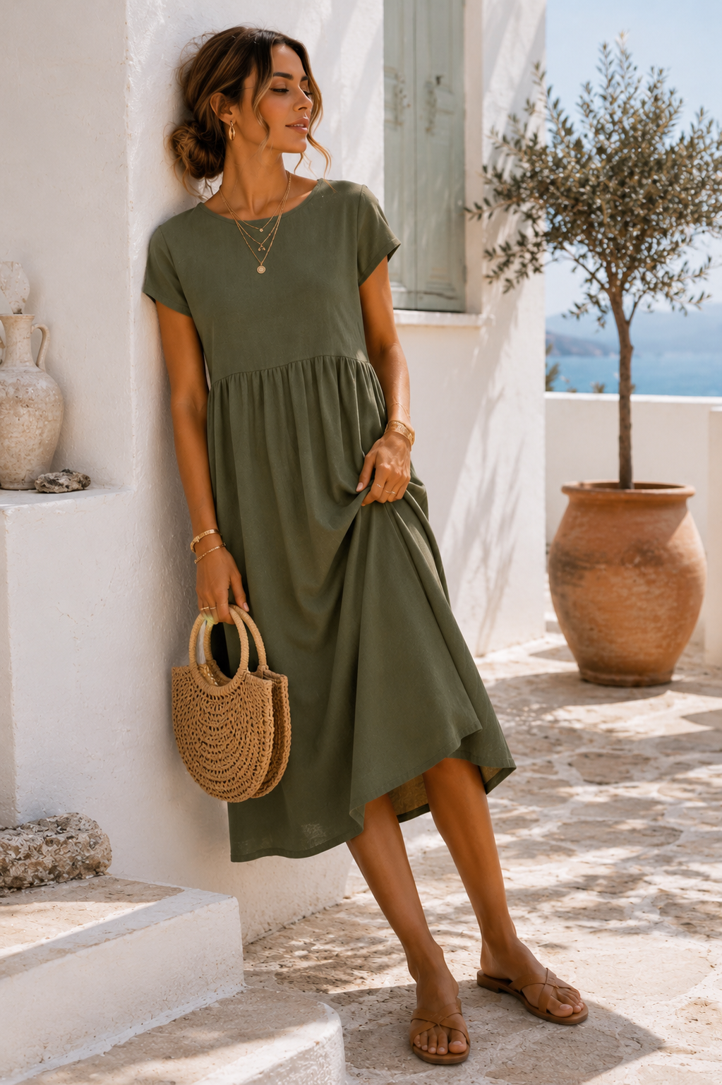 Everyday Breeze Pocket Midi Dress