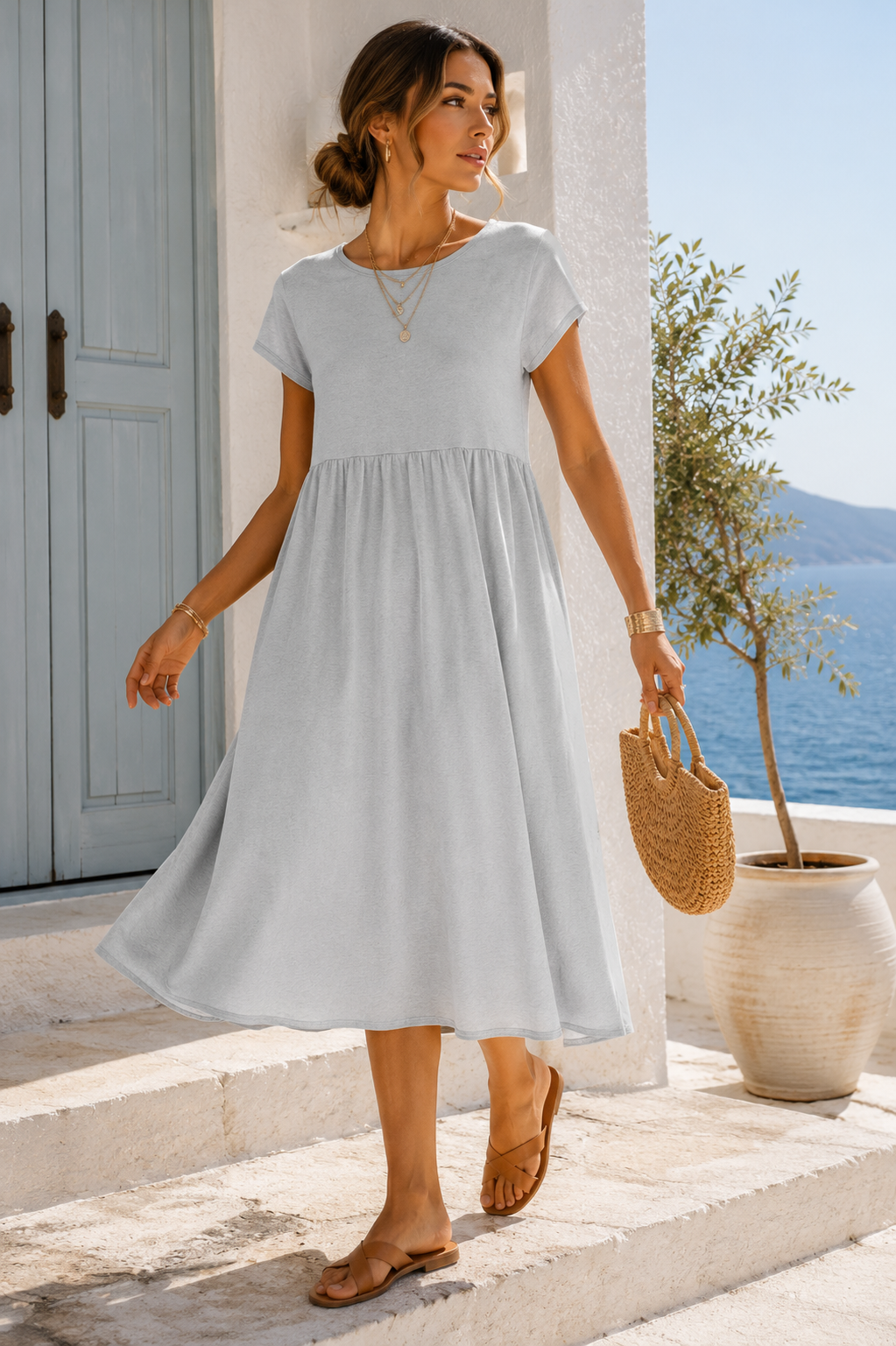 Everyday Breeze Pocket Midi Dress