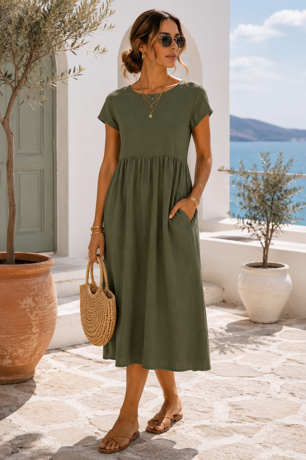 Everyday Breeze Pocket Midi Dress